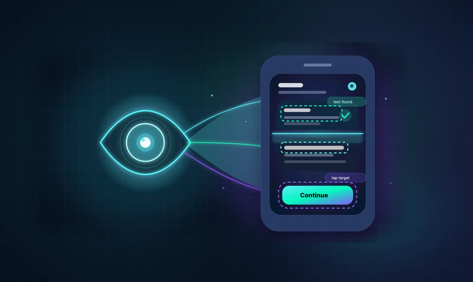Motiv: Shopifys illustration av datorseende som identifierar text och tryckmål i ett mobilgränssnitt. Källa och kredit: Shopify Engineering, illustration © Shopify. Debrief-bearbetning: ingen.